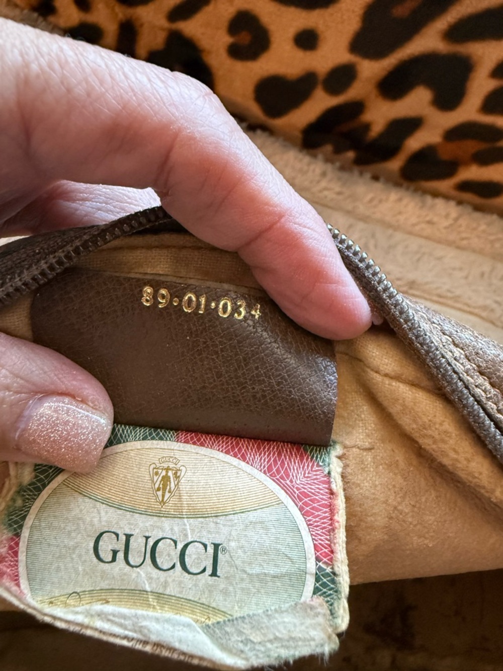 Vintage Gucci Sherryline GG Monogram Clutch Wristlet with Green-Red Web - Picture 6 of 7